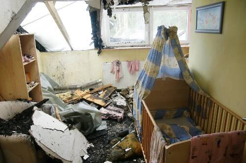 Ein Blick in eines der völlig zerstörten Kinderzimmer.