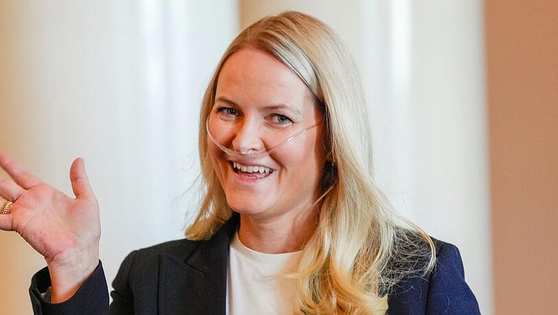 Kronprinzessin Mette-Marit w&auml;hrend eines Empfangs am 10. April.