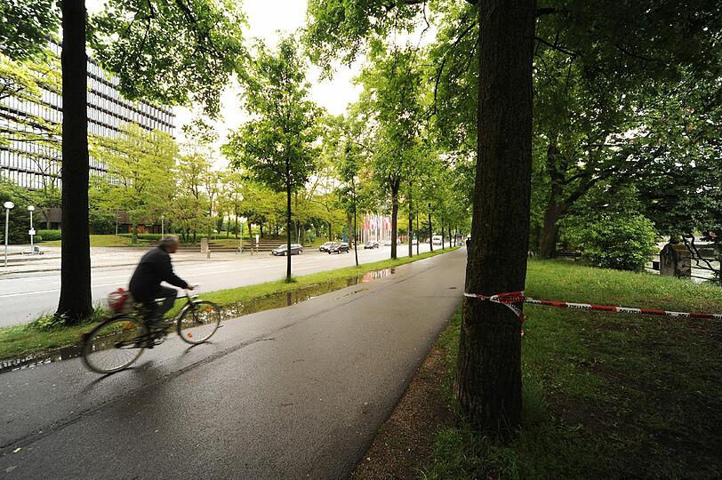 Tatort: Der Radweg in der Erhardtstraße am Isarufer. Hier stach der Unbekannte zu.