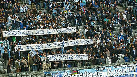 Transparent der Löwen-Fans im Spiel gegen den FSV Frankfurt.