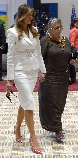 Hand in Hand: Melania Trump und Nechama Rivlin, Ehefrau von Präsident Reuven Rivlin. F: Zach/GPO