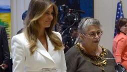 Hand in Hand: Melania Trump und Nechama Rivlin, Ehefrau von Präsident Reuven Rivlin. F: Zach/GPO