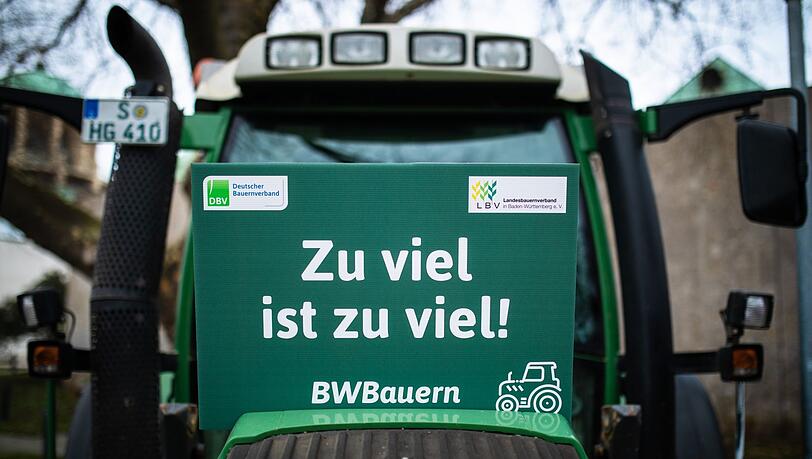 Mahnwache vom Landesbauernverband  Baden-Württemberg in Stuttgart.