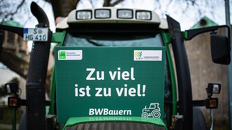 Mahnwache vom Landesbauernverband  Baden-Württemberg in Stuttgart.