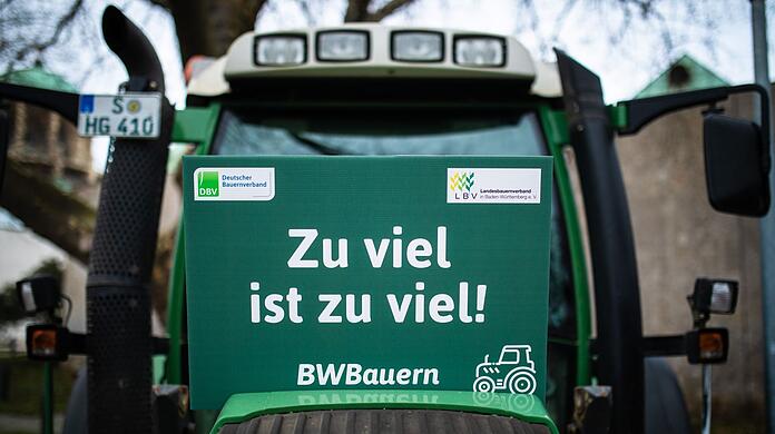 Mahnwache vom Landesbauernverband  Baden-Württemberg in Stuttgart.