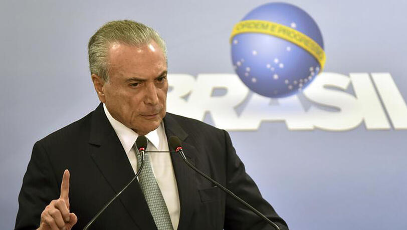 Brasiliens Präsident Michel Temer gibt in Brasilia eine Pressekonferenz. Brasiliens Präsident Michel Temer gibt in Brasilia eine Pressekonferenz.