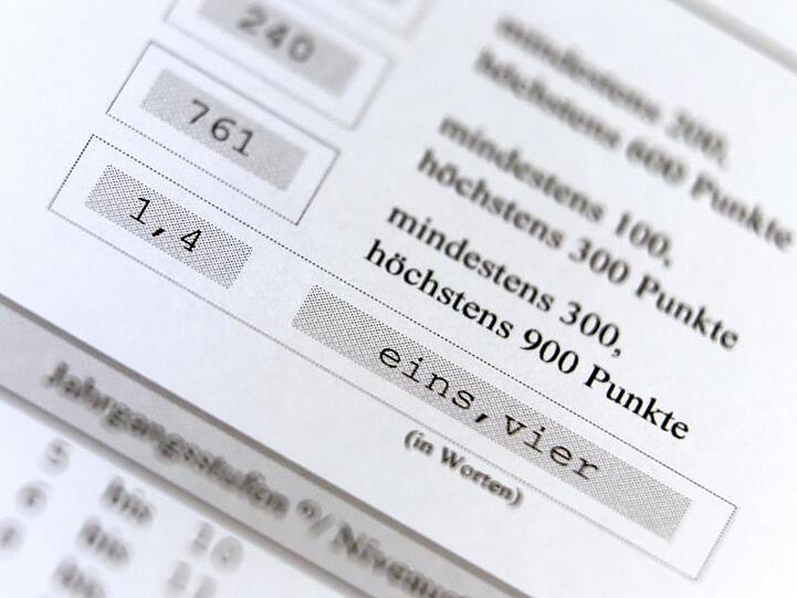 Ein Anbitureugnis mit der Durchschnittsnote 1,4.