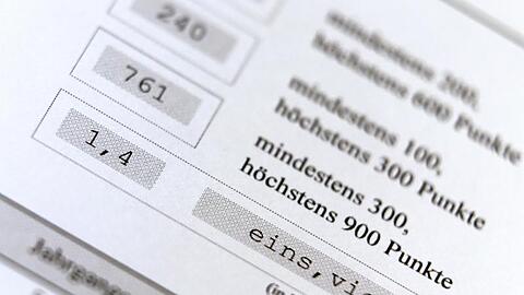 Ein Anbitureugnis mit der Durchschnittsnote 1,4.
