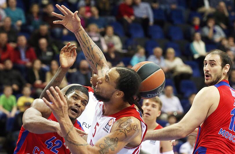 Hatten harte Wochen in der Euro League, dem Pokal und der Bundesliga: Bayerns Basketballer um Chevon Troutman.