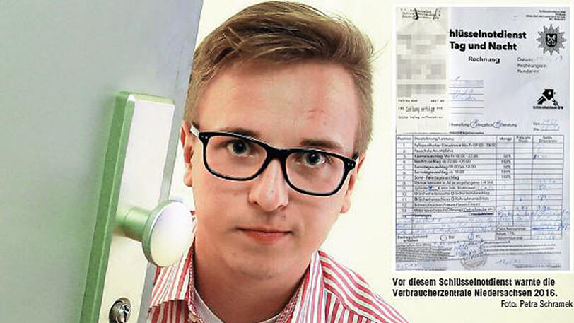 Student Lukas F. (Name geändert) bekam vom &bdquo;Schlüsselnotdienst Tag und Nacht&ldquo; eine Rechnung über 1037,80 Euro
