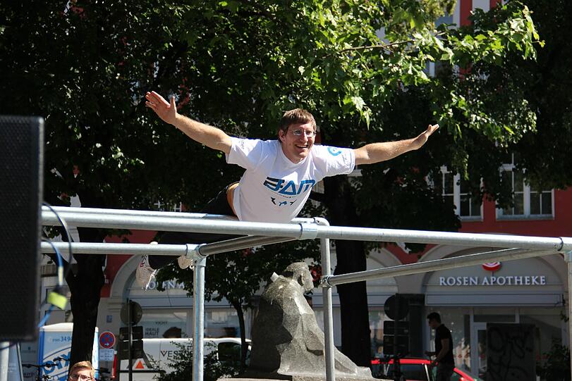 Die Parkour-Profis trainieren am Rindermarkt.