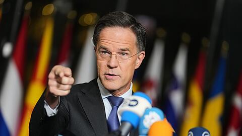 Wirbt um frisches Geld f&uuml;r US-Waffen f&uuml;r die Ukraine: Nato-Generalsekret&auml;r Mark Rutte.