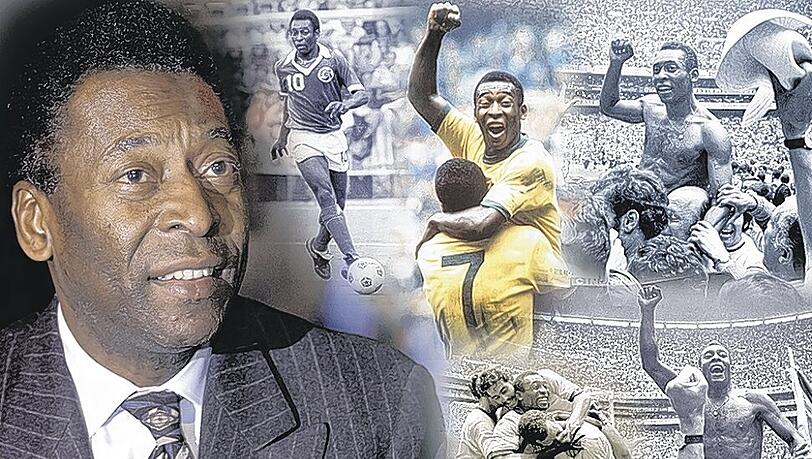 Dreimal Weltmeister, 1282 Treffer insgesamt: Pelé. Dreimal Weltmeister, 1282 Treffer insgesamt: Pelé.