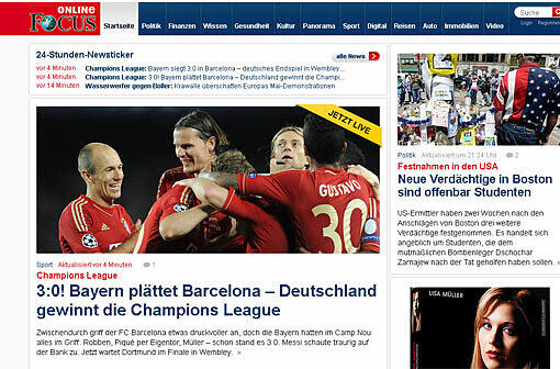 Der Focus: "Deutschland gewinnt die Champions League" - da muss an kein Prophet mehr sein.