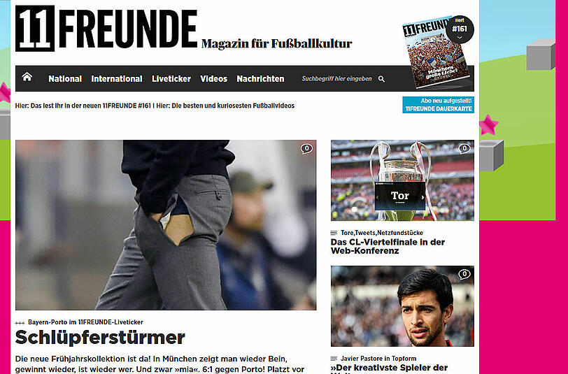 11Freunde.de konzentriert sich ganz auf Guardiolas Hosen-Riss.