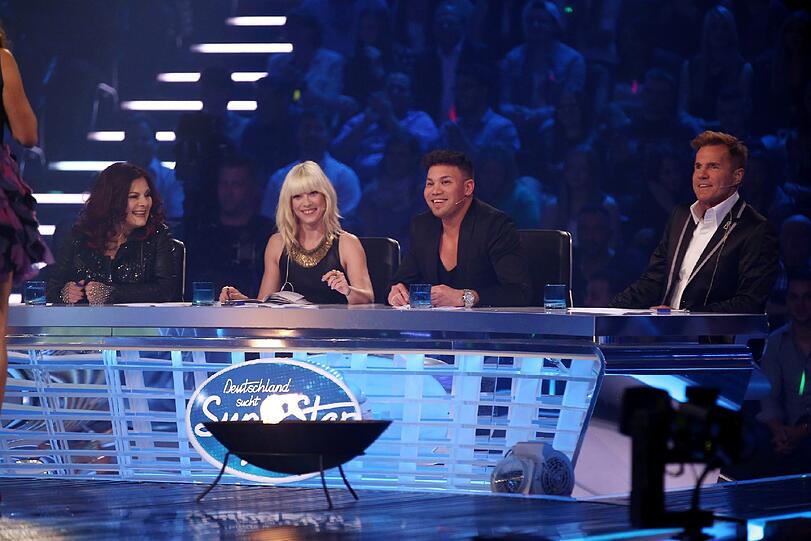 Die Jury: V.l.: Marianne Rosenberg, Mieze Katz, Prince Kay One und Dieter Bohlen.
