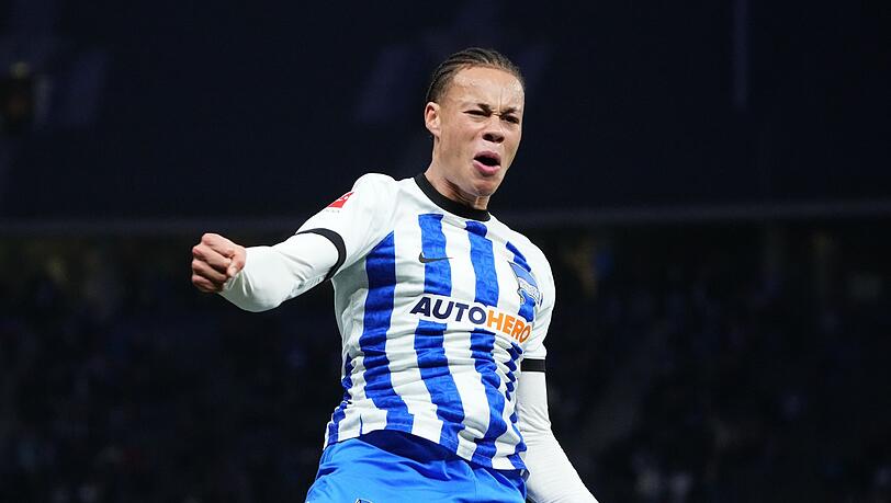 Befreiungsschlag: Herthas Derry Lionel Scherhant bejubelt seinen Treffer zum 3:1.