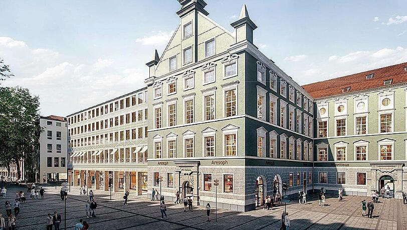 So stellte sich Novartis seinen Firmensitz in München vor: in der "revitalisierten" Alten Akademie. In der Realität ist sie eine Bauruine.