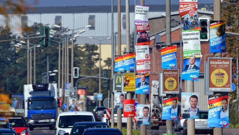 Wahlplakate in Erfurt: Thüringen wählt am 27. Oktober einen neuen Landtag. Wahlplakate in Erfurt: Thüringen wählt am 27. Oktober einen neuen Landtag.