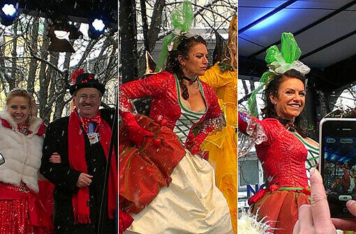 Fasching am Marienplatz und Christine Neubauer als Martkfrau am Viktualienmarkt. Hier die Bilder!