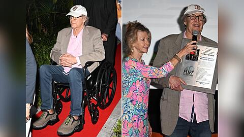 Ehefrau Jayni Chase unterst&uuml;tzte ihren Mann bei der Doku-Premiere.