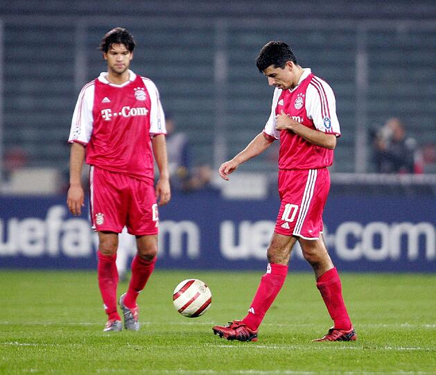 Ballack und Makaay am 19. Oktober 2004 auf italienischem Rasen wieder mal enttäuscht.