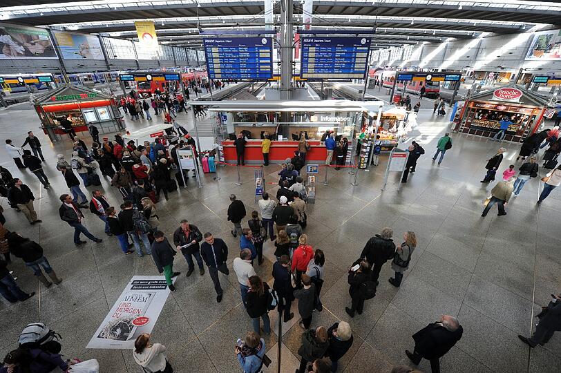 So sah es am Samstag am Hauptbahnhof aus. Die Bilder vom Bahnstreik in München