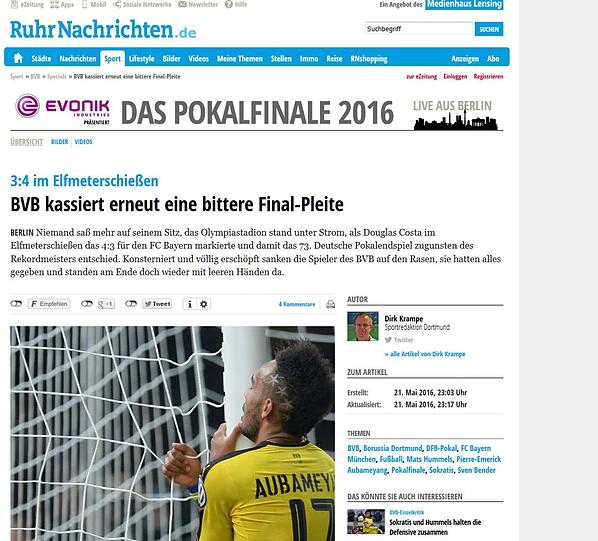 Für die Ruhrnachrichten war es eine "bittere Niederlage"