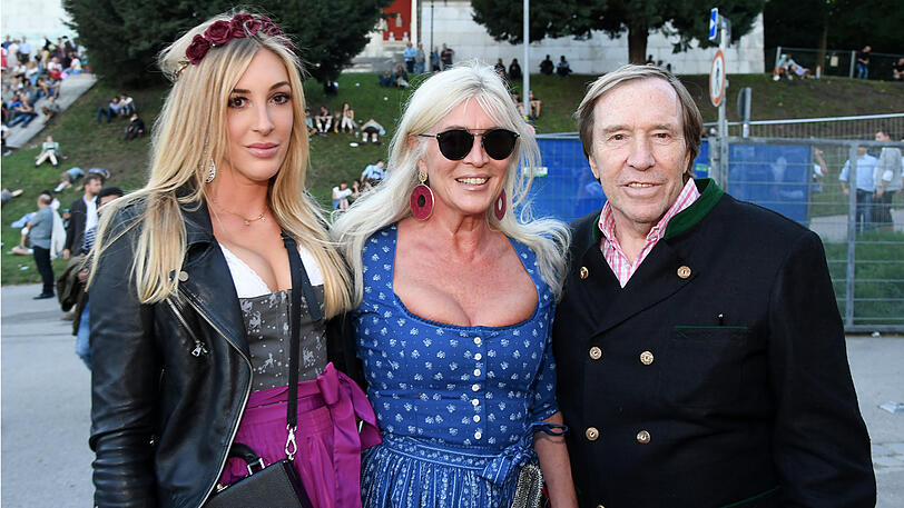 Günter Netzer mit Frau Elvira Netzer und Tochter Alana Netzer.