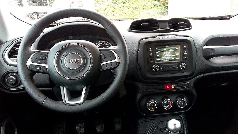 Eigentlich ist alles drin, was man so braucht: Die Armaturen des Einstiegs-Renegade sind gut zu bedienen und passen in einen Jeep.