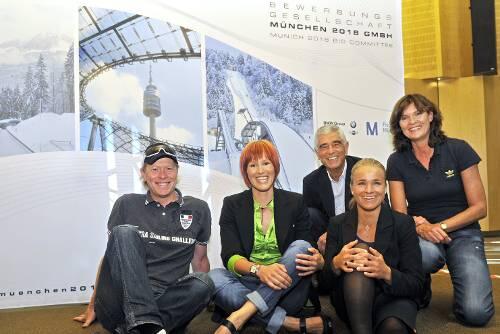 Ab sofort die Stimmungsmacher für München 2018: Dieter Thoma, Kati Wilhelm, Erhard Keller, Verena Bentele und Ulrike Nasse-Meyfarth.