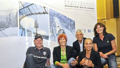 Ab sofort die Stimmungsmacher für München 2018: Dieter Thoma, Kati Wilhelm, Erhard Keller, Verena Bentele und Ulrike Nasse-Meyfarth. Ab sofort die Stimmungsmacher für München 2018: Dieter Thoma, Kati Wilhelm, Erhard Keller, Verena Bentele und Ulrike Nasse-Meyfarth.