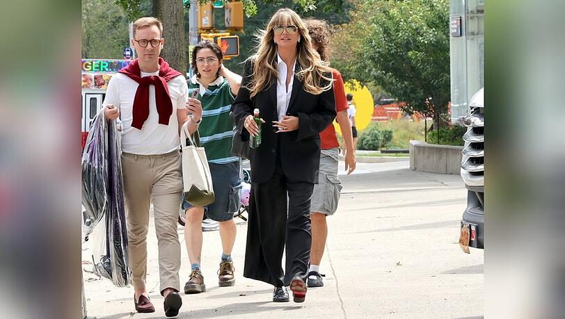 Heidi Klum auf dem Weg zum Set von "Der Teufel trägt Prada 2".