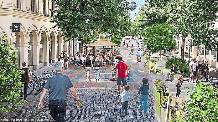 So soll sie einmal aussehen: Die Fußgängerzone in der Weißenburger Straße in München.