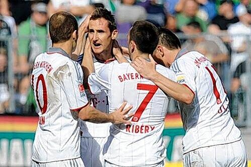 Am Samstag erzielte Miroslav Klose das wichtige Tor zum 1:1 in Gladbach: Dieses Ergebnis würde den Bayern auch in Lyon reichen.