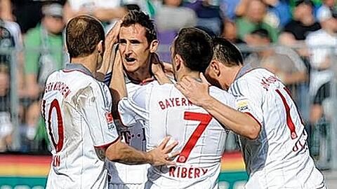 Am Samstag erzielte Miroslav Klose das wichtige Tor zum 1:1 in Gladbach: Dieses Ergebnis würde den Bayern auch in Lyon reichen.