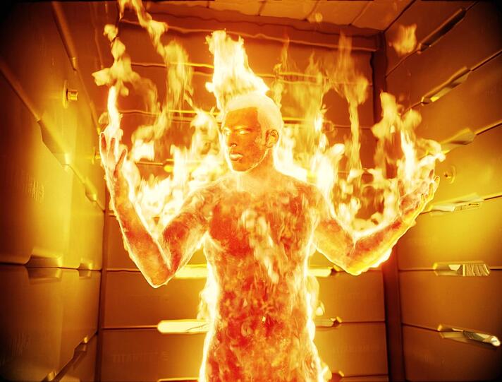 Heißer Feger: Johnny Storm (Chris Evans) mutiert zur menschlichen Fackel. Heißer Feger: Johnny Storm (Chris Evans) mutiert zur menschlichen Fackel.