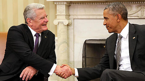 Bundespräsident Joachim Gauck (l.) mit US-Präsident Barack Obama im Weißen Haus.