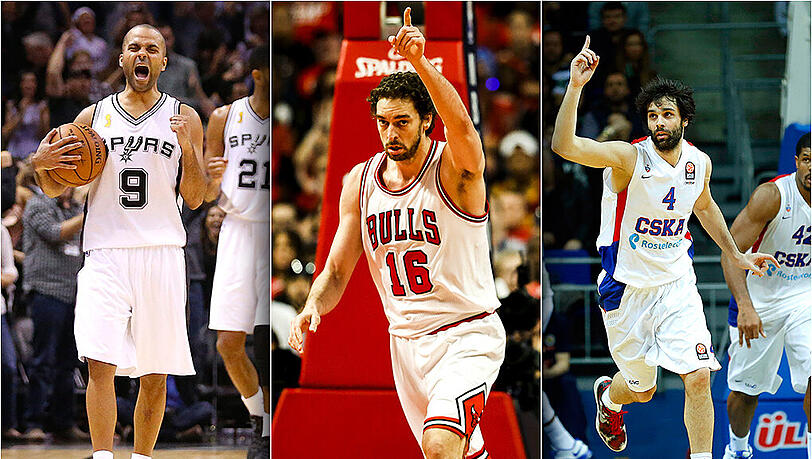 Parker (l.), Gasol (m.), Teodosic: Bei der Basketball-EM laufen einige internationale Stars auf. Parker (l.), Gasol (m.), Teodosic: Bei der Basketball-EM laufen einige internationale Stars auf.