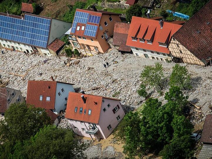 Die Gemeinde Braunsbach im Kreis Schwäbisch Hall wurde im Mai 2016 durch schwere Unwetter verwüstet.
