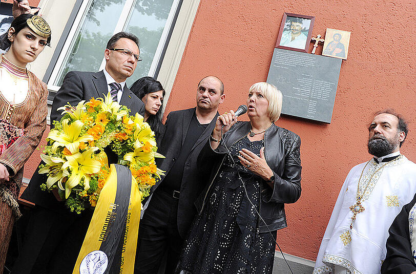 Bilder von der Gedenkveranstaltung am Sonntag in München. Am 15.06.2005 wurde der Grieche Theodoros Boulgarides in seinem Laden in der Trappentreustraße von Mitgliedern der Terrorzelle NSU ermordet.
