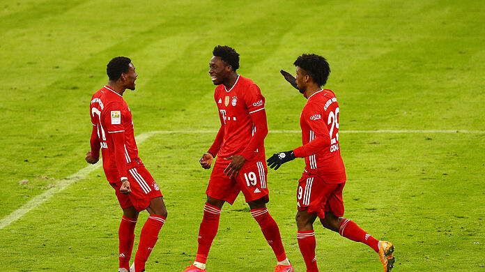 Alphonso Davies erzielte gegen Bielfeld sein erstes Saisontor.