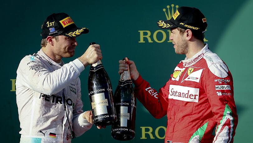 Nico Rosberg und Sebastian Vettel (r.) gemeinsam auf dem Treppchen: Diese Bilder wird es in Zukunft nicht mehr geben. Nico Rosberg und Sebastian Vettel (r.) gemeinsam auf dem Treppchen: Diese Bilder wird es in Zukunft nicht mehr geben.