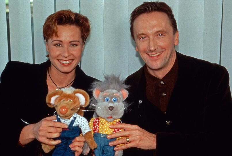 Im "Bim Bam Bino"-Rausch: Moderatorin Sonja Zietlow mit Marius Müller Westernhagen 1993.