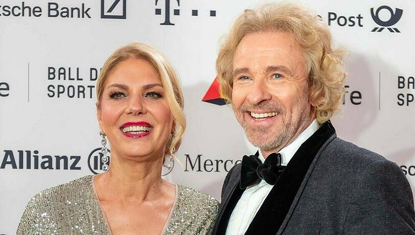 Karina Mroß und Thomas Gottschalk im Februar 2020 bei einer Veranstaltung. Karina Mroß und Thomas Gottschalk im Februar 2020 bei einer Veranstaltung.