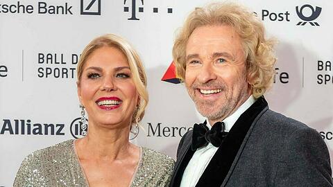 Karina Mroß und Thomas Gottschalk im Februar 2020 bei einer Veranstaltung.