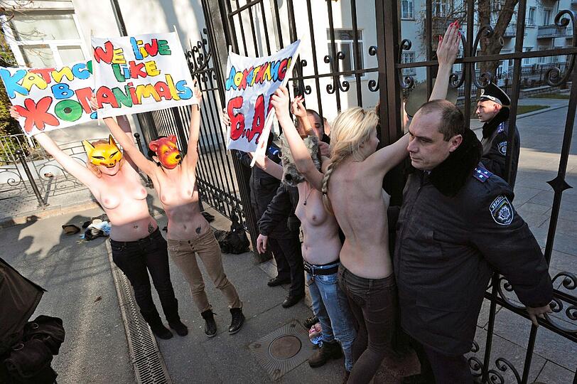 "Femen" ist für seine spektakulären Nacktproteste inzwischen international bekannt.