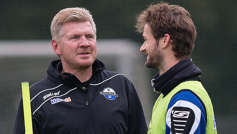 Paderborns Trainer Stefan Effenberg und (Ex-)Stürmer Nick Proschwitz. Paderborns Trainer Stefan Effenberg und (Ex-)Stürmer Nick Proschwitz.