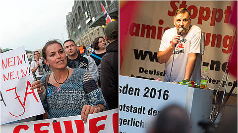 Streit innerhalb der Pegida-Bewegung, genauer gesagt zwischen Tatjana Festerling und Lutz Bachmann.