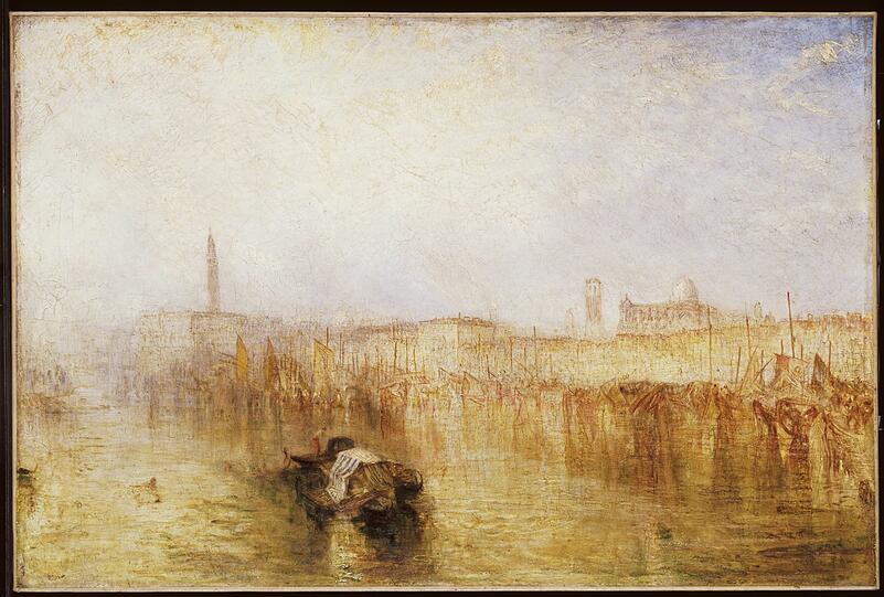 Immer wieder zieht es Tuner nach Venedig - und auf diesem 1844 ausgestellten Gemälde ist der Dogenpalast noch gut zu erkennen.